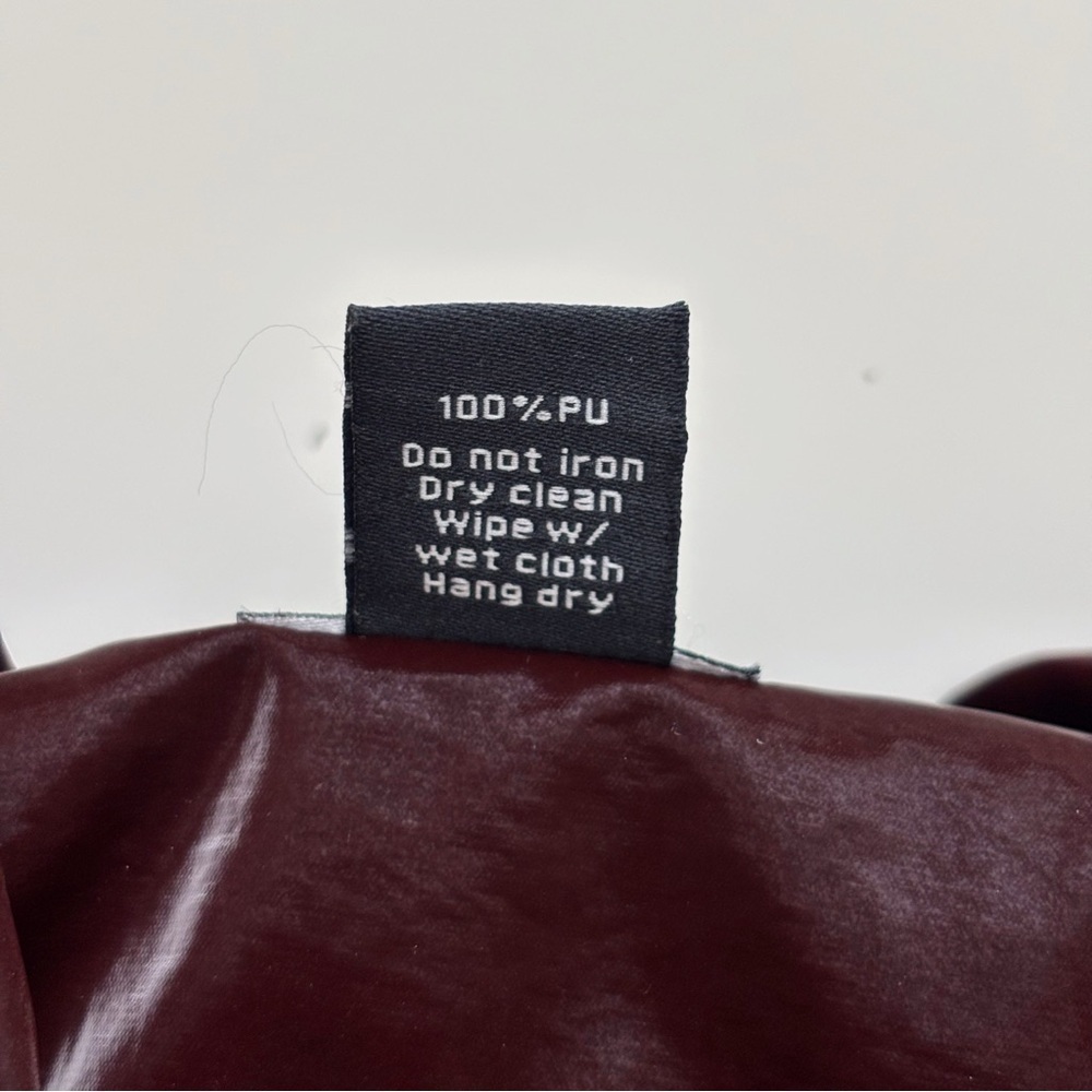 Clara Sunwoo Mulberry Vinyl + Liquid Leather Panel Zip Cuff Jacket Small - Picture 11 of 12